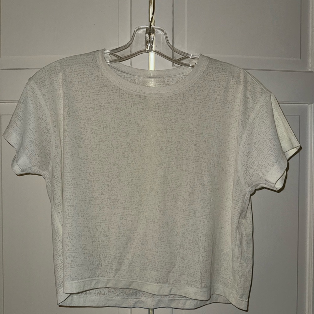 Lululemon White Mesh Top size S